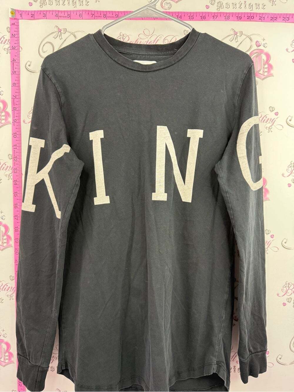 KING apparel shirt graphic top Black Long-Sleeve 'KING' Graphic Tee